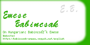 emese babincsak business card